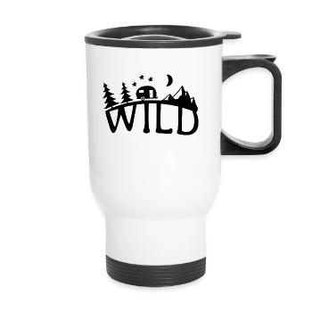 Wild Forest Mountain Motorhome - Thermal mug with handle - white - Front