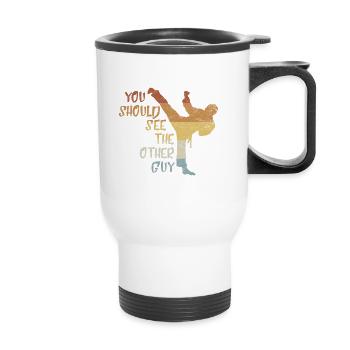 Vous devriez voir The Other Guy MMA Martial Fun - Tasse isotherme avec poignée - blanc - Devant