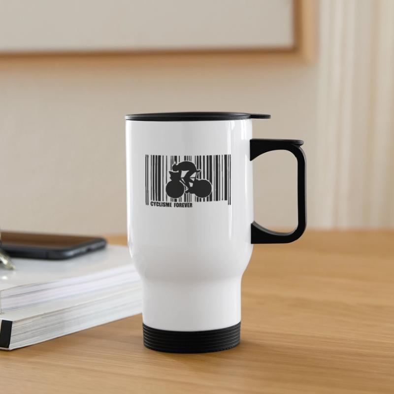 code barre cyclisme Tasse isotherme avec poignée