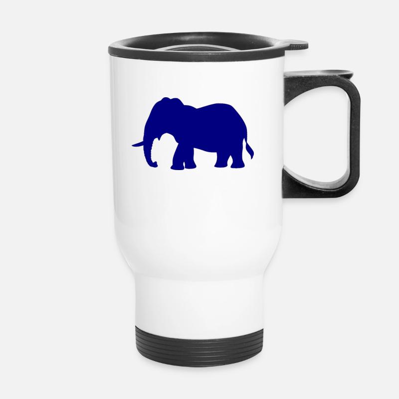 Éléphant - Tasse isotherme avec poignée - blanc