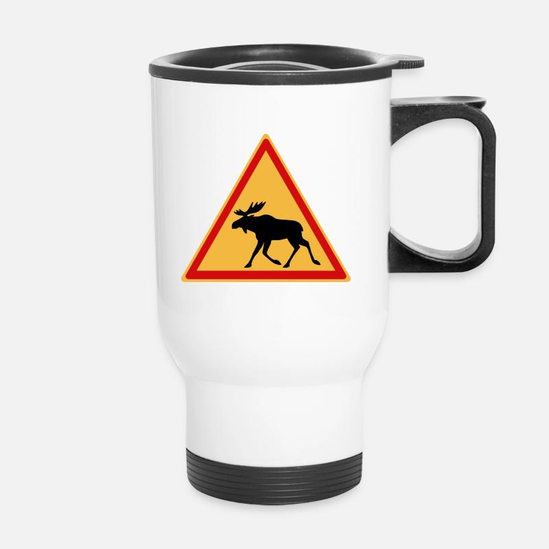 Attention moose - Thermal mug with handle - white