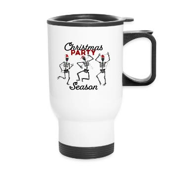 Fête de Noël Saison Crâne de squelette de Noël - Tasse isotherme avec poignée - blanc - Devant