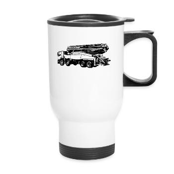 concrete pump - Thermal mug with handle - white - Front