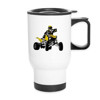Course de quad - ATV Racer - Tasse isotherme avec poignée - blanc - Devant
