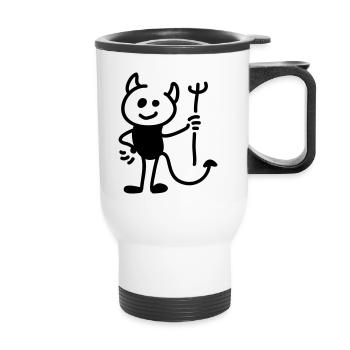 Little Devil - Ligne - Tasse isotherme avec poignée - blanc - Devant