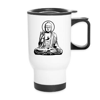 Young Buddha No.1_2c - Thermobecher mit Tragegriff - Weiß - Vorne