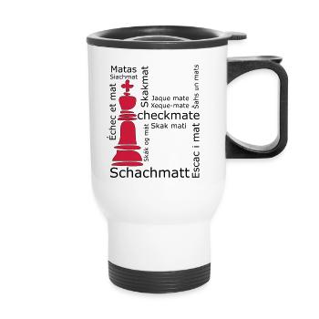 Schachmatt - Thermobecher mit Tragegriff - Weiß - Vorne