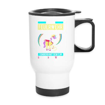 Fire princess - Unicorn - Thermal mug with handle - white - Front