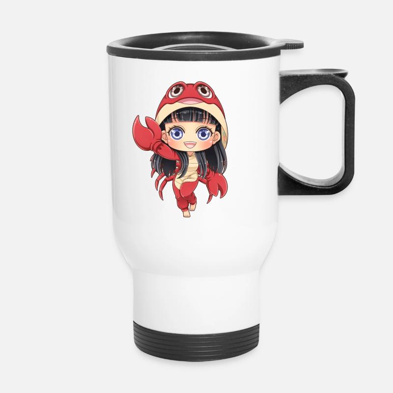 MOSBIES Krebs Sternzeichen Horoskop Geschenk - Thermobecher mit Tragegriff - Weiß