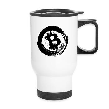 Bitcoin Design Logo - Thermal mug with handle - white - Front