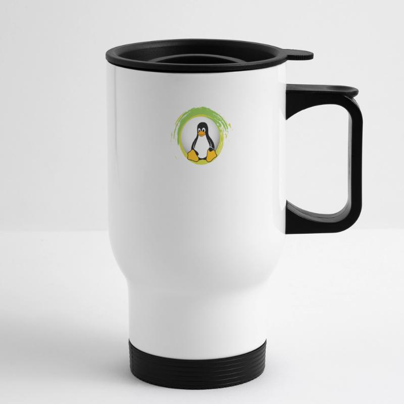 Computer System Penguin Nerd pc inside code admin Thermal mug with handle