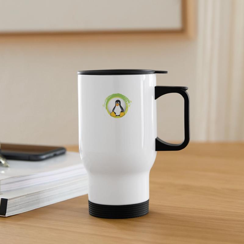 Computer System Penguin Nerd pc inside code admin Thermal mug with handle
