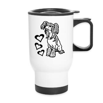 chinesecrestedhairless03 - Tasse isotherme avec poignée - blanc - Devant