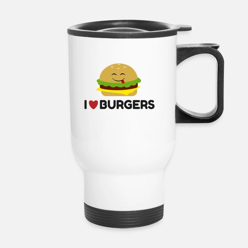 I Love Burgers - Thermal mug with handle - white