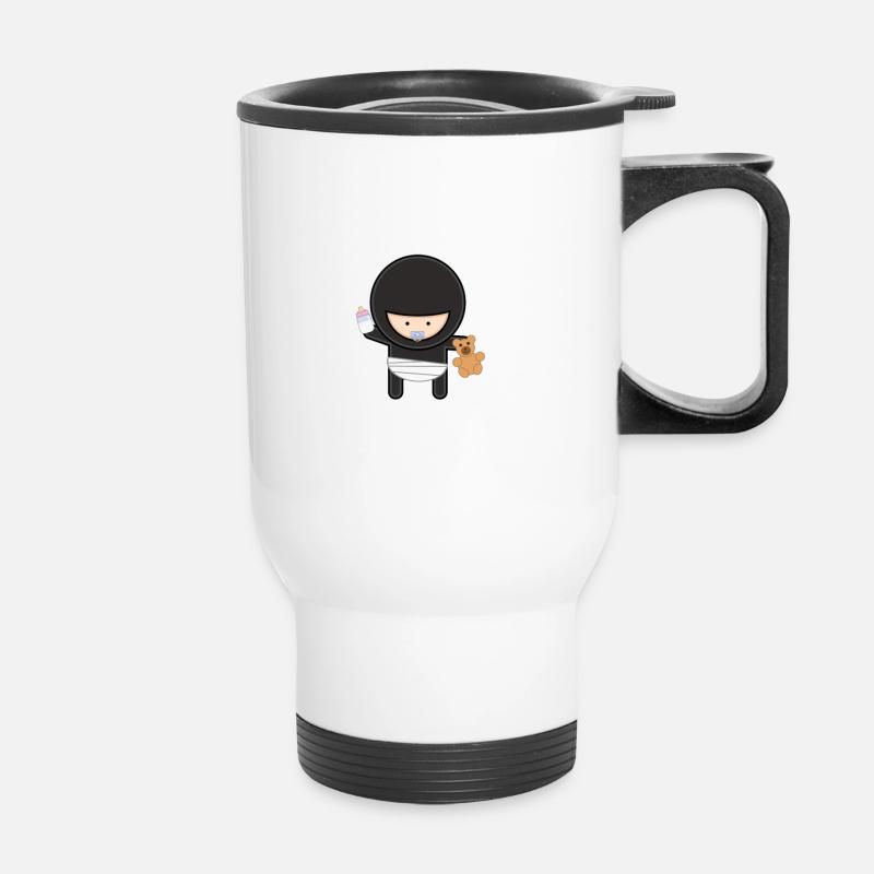 Baby Ninja Funny Design - Thermobecher mit Tragegriff - Weiß