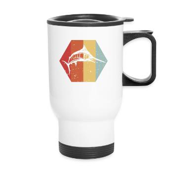 Espadon - Pêcheurs - Vintage - Couleur - Tasse isotherme avec poignée - blanc - Devant
