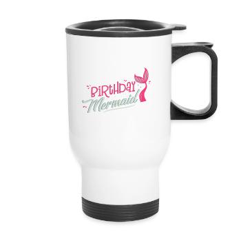 Birthday Mermaid Party Gift - Thermal mug with handle - white - Front