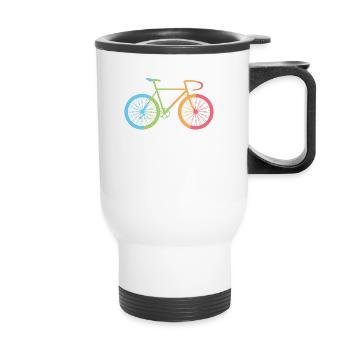 Fahrrad - Thermobecher mit Tragegriff - Weiß - Vorne