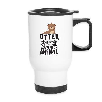 Perfektes Otter ist mein Geist-Tier-T-Shirt - Thermobecher mit Tragegriff - Weiß - Vorne