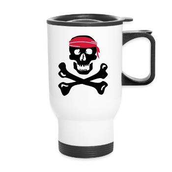 Pirate - Tasse isotherme avec poignée - blanc - Devant