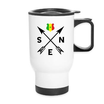 Senegal Coat of Arms Football Fan Articles Gifts - Thermal mug with handle - white - Front