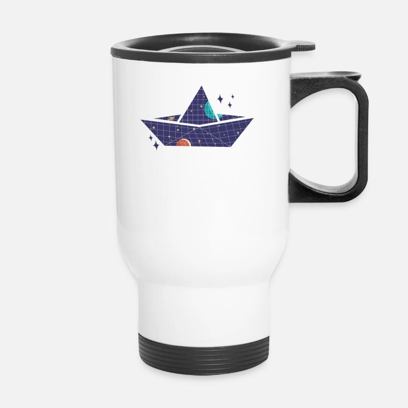 Navire de papier spatial - Tasse isotherme avec poignée - blanc