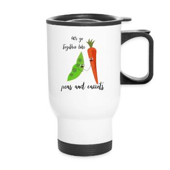 Pois et partenaire de la carotte - Tasse isotherme avec poignée - blanc - Devant