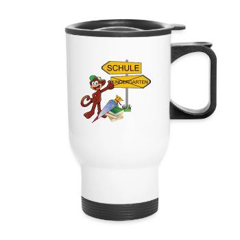 Singe d'inscription - Tasse isotherme avec poignée - blanc - Devant