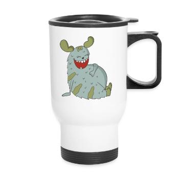 Laughing Monster - Thermal mug with handle - white - Front