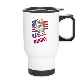USA Rugby Vintage - Thermal mug with handle - white - Front