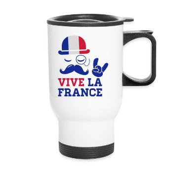 France mode vélo cyclisme championnat football - Tasse isotherme avec poignée - blanc - Devant