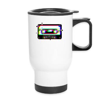 Tape Tape Glitch 90s Retro Vaporwave Aesthetic - Thermal mug with handle - white - Front