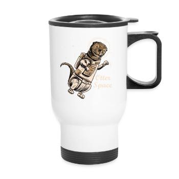Chemise de loutre d'espace pour les amateurs de furet mignon de loutre - Tasse isotherme avec poignée - blanc - Devant