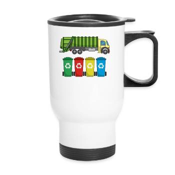 Garbage Truck For Garbage Disposal Recycling I Gift Idea - Thermal mug with handle - white - Front