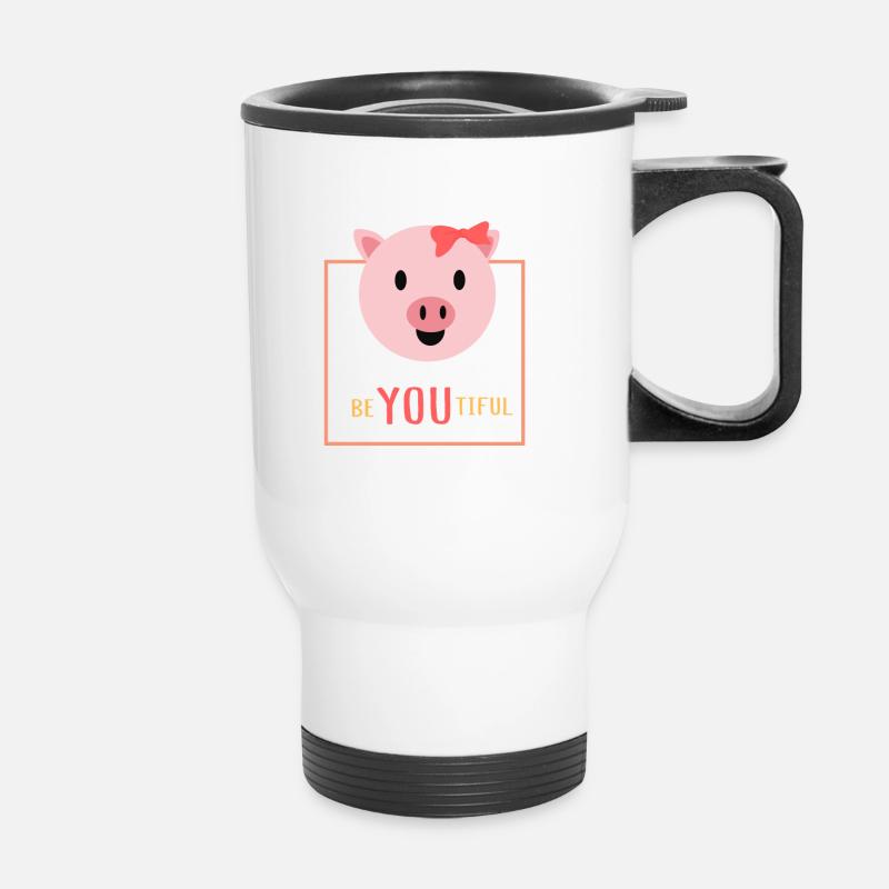 piggy - Thermal mug with handle - white