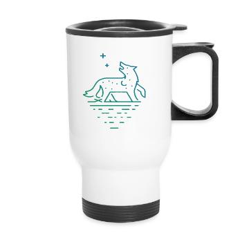 Howling Wolf - Thermal mug with handle - white - Front
