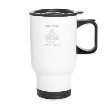 Bike instead of car Environmental protection Save the earth - Thermal mug with handle - white - Front