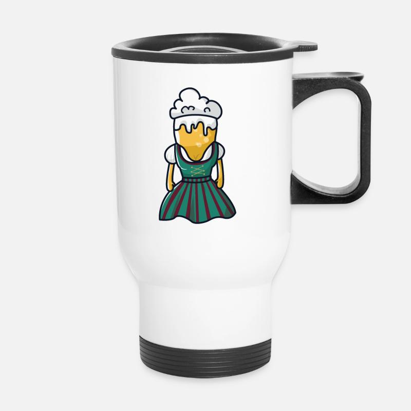 Beer dirndl beer tent - Thermal mug with handle - white