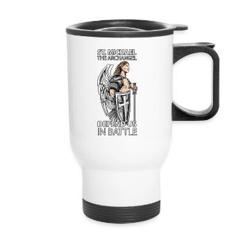 St Michael the Archangel Saints Angel Catholic tee - Thermal mug with handle - white - Front