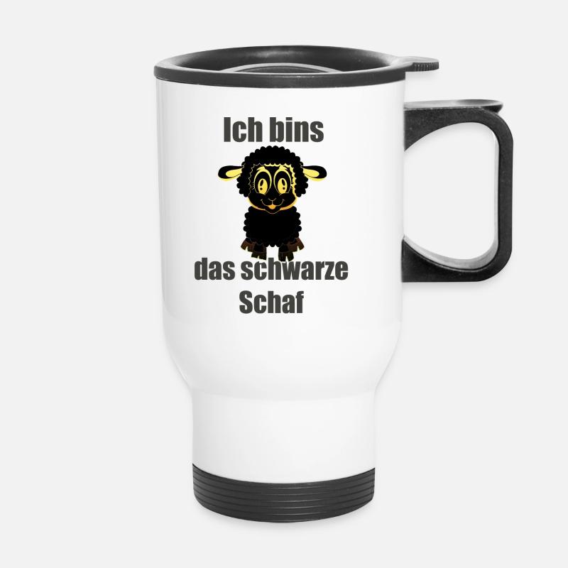 Ich bins_das schwarze Schaf - Thermobecher mit Tragegriff - Weiß