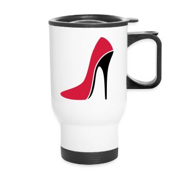 Stiletto sexy / talon haut - trois - Tasse isotherme avec poignée - blanc - Devant