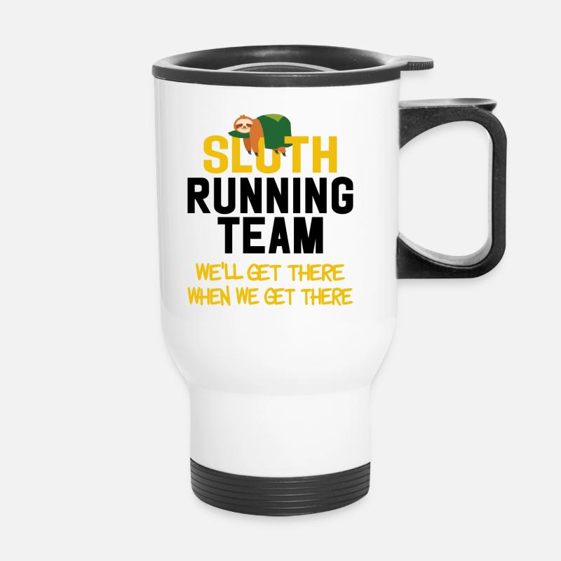 Sloth Running Team - Thermobecher mit Tragegriff - Weiß