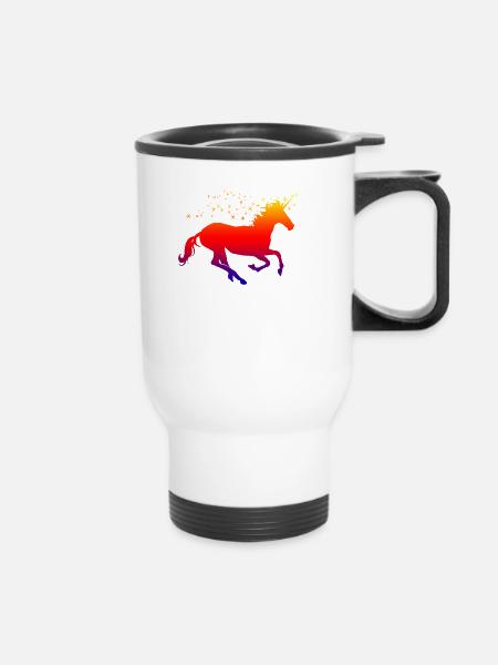 Einhorn Funkeln - Thermobecher mit Tragegriff - Weiß