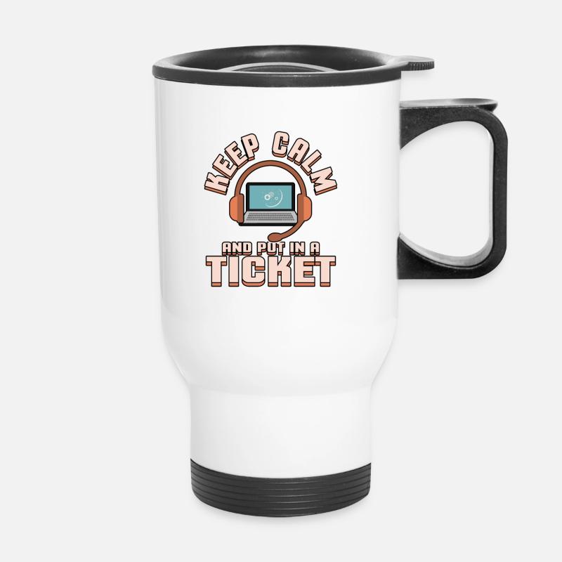 Problème informatique du ticket de support technique Bug Informatik - Tasse isotherme avec poignée - blanc