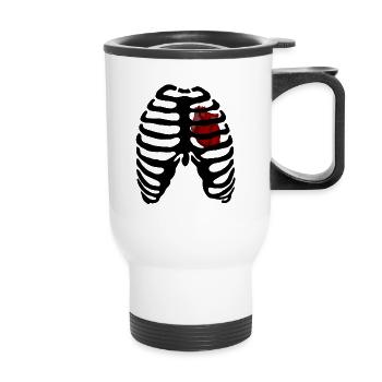 Rib cage Heart - Thermal mug with handle - white - Front