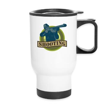 Sport shooting Shooting - Thermal mug with handle - white - Front