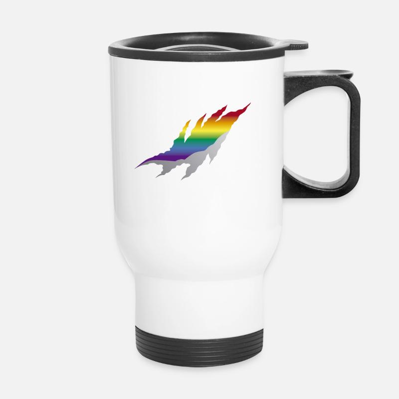Regenbogen Krallen - Thermobecher mit Tragegriff - Weiß