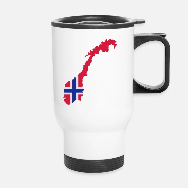 Norwegen - Thermobecher mit Tragegriff - Weiß