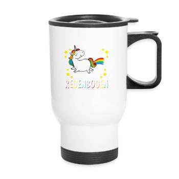 kuss mich am regenbogen gift - Thermal mug with handle - white - Front
