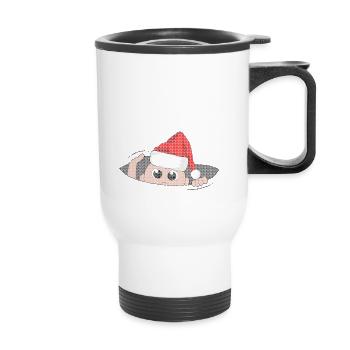 Baby Santa Claus Christmas Pregnant Mom Gift - Thermal mug with handle - white - Front